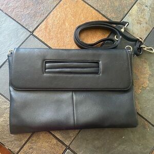 NEW Khloe Gabrielle Black Envelope Clutch/Shoulder Bag